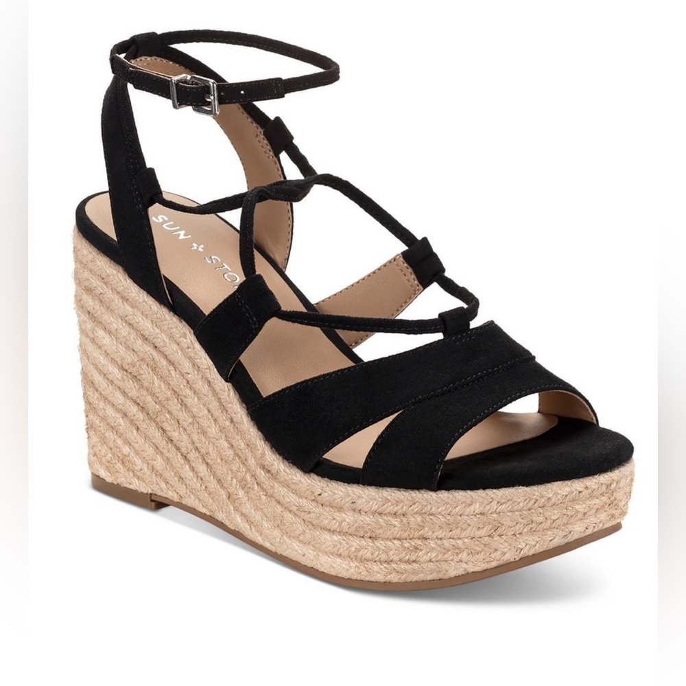 NWOT Sun + Stone Womens SSTIINSLEYY Faux Suede‎ Dressy Wedge Heels 8.5